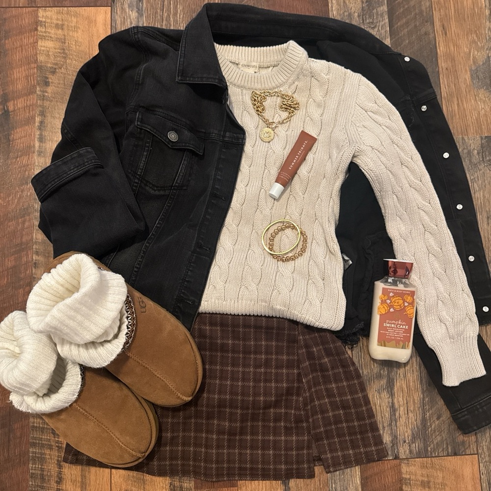 Crewcuts Cream Cable Knit Sweater